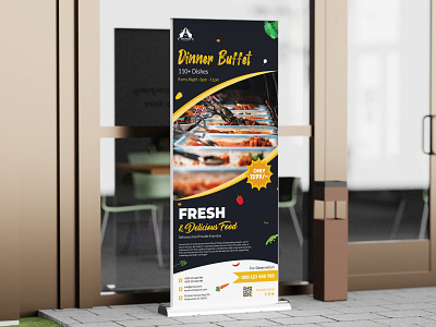 X Stand/Roll up banner Design for Restaurant Business ads advertising banner bill board business creative design food graphic design marketing modern restaurant roll up x stand