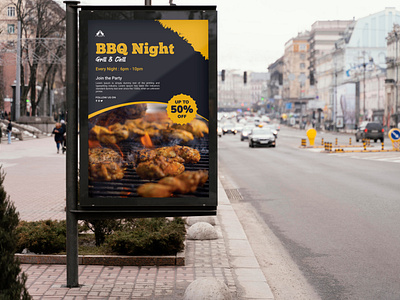 Outdoor Food Billboard Design for Restaurant Business