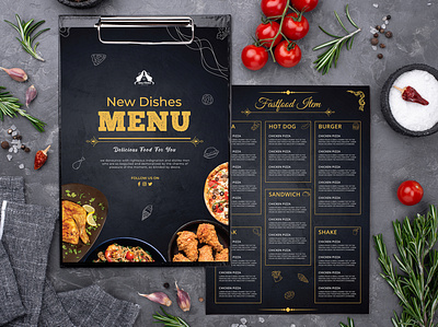 Creative Menu Design for Restaurant Business creative design food graphic design menu menu card minimal modern restaurant restaurant menu simple