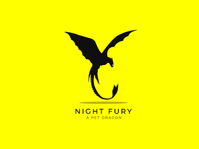 Elegant Minimal Dragon Logo Design - Night Fury