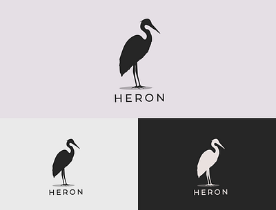 Elegant Minimalist Heron Logo Design - Animal Logo animal animal logo brand branding clean creative design graphic design heron logo logo design minimal minimalist modern simple