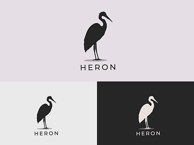 Elegant Minimalist Heron Logo Design - Animal Logo