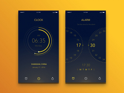 Clock & Alarm app alarm app clock ios iphone ui watch