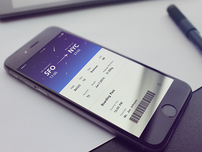 Flight Card Concept boarding pass card concept flight iphone