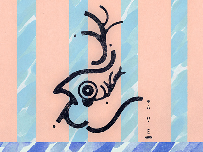A V E animal bird black blue icon logo orange pajaro pattern surface design texture weird
