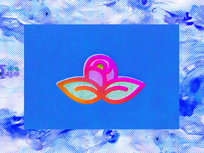 Flower blue cute flower icon leaf logo nature pink symbol texture vector