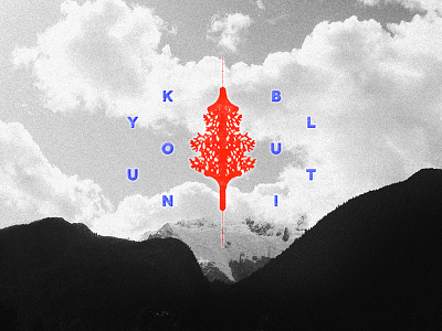 Yukon Built blue branding font logo minimal mountain nature orange pine tree typo