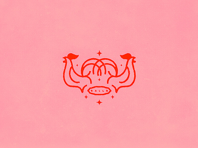 Gallo animal animals farm gallo line line icon logo minimal pink red rooster star