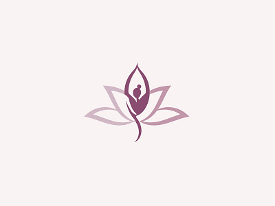 Yoga girl cute flower girl line line icon logo lotus flower minimal nature peace purple yoga