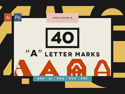 40 "A" Letter Marks for custom logos.