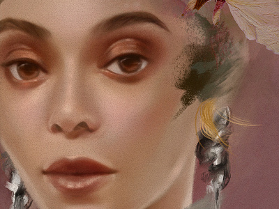 Beyonce Study beyonce eyes girl human illustration lips pink portrait skin texture woman