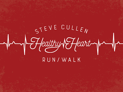 Healthy Heart Run Concept - EKG Logo art brand branding design exercise handletter illustration logo marathon run type typography