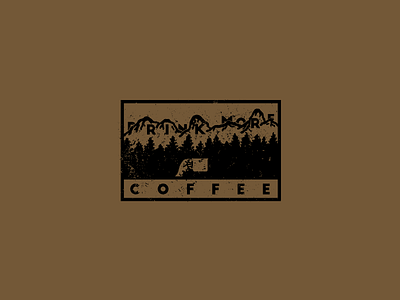 Drink More Coffee Label art cafe coffee design draw illustration label local mountain packaging roasting tree