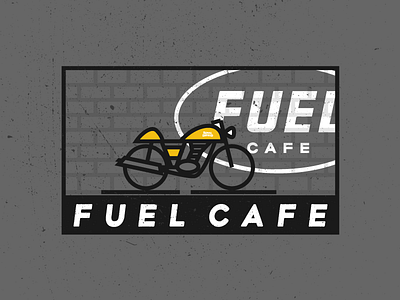 Fuel Cafe + Royal Enfield bike Illustration Ideas art cafe coffee design icon illustration label local logo moto motorcycle racer