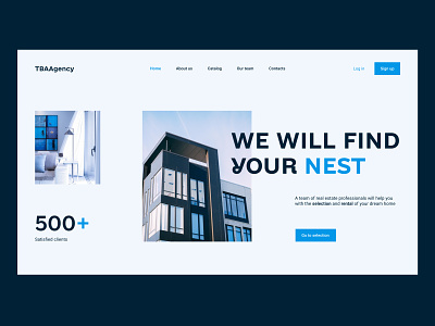 The main screen of the real estate agency website agency branding concept design homepage interface product real estate rent service ui ux web website