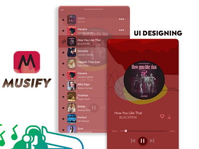 LOGO AND UI DESIGN FOR A MUSIC APP app branding graphic design logo mobile ui