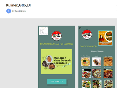 Kuliner Gorontalo graphic design ui