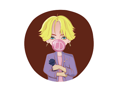 GD character illustrator logo pink