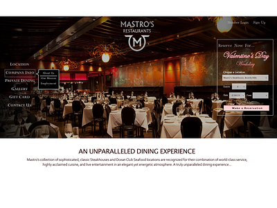 Valentine's day Special Table branding clean design food love organized restaurant sketch ui ux web webdesign