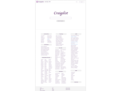 Craigslist re-design clean design finding hireme job modern organized sketch ui ux web webdesign