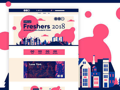 York Freshers Website design freshers illustration ui university ux web website york