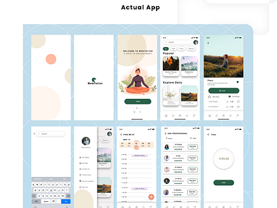 Meditation App .Case study UI UX case study design figma mobile app ui design ux