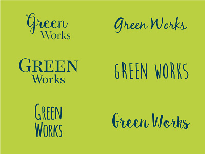 'Green Works' Typography explorations