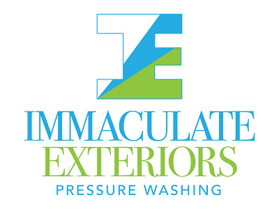 Immaculate Exteriors Pressure Washing Logo immaculate exteriors logo design by blake andujar