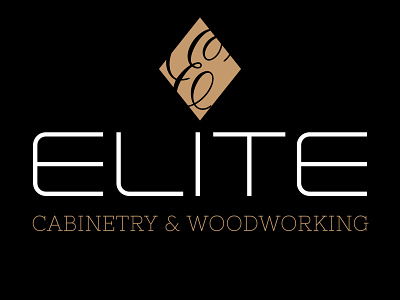 LOGO DESIGN FOR ELITE CABINETRY & WOODWORKING cabinetry logo elite cabinetry wowodworking logo by blake andujar