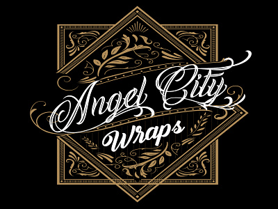Angela City Wraps Vinyl Wrap Company logo angel city wraps logo design by blake andujar
