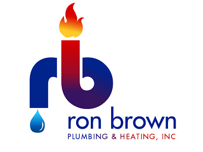 Ron Brown Plumbing & Heating Logo blake andujar logo design plumbing heating