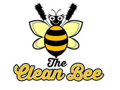 The Clean Bee (Cleaning Company) Logo Design cleaning company logo design the clean bee