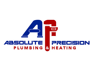 Absolute Precision Plumbing & Heating Logo blake andujar logo designer logo design