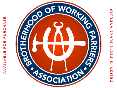 Brotherhood of Working Farriers logo bwfa logo design by blake andujar