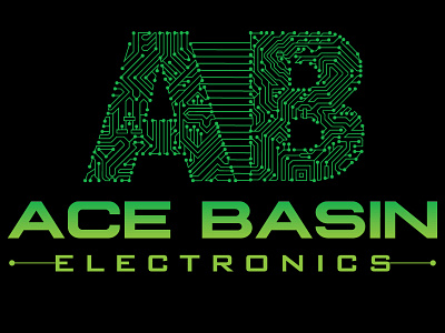 Ace Basin Electronics Logo Design blake andujar logo design electronic company logo design