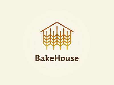 Bakehouse bakery branding house logo wheat