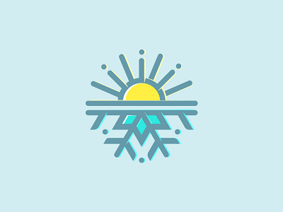 Ski Resort light logo logomark mark ski snowflake sun symbol winter