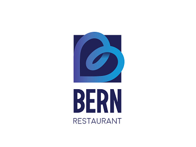 Bern branding heart letter b logo mark