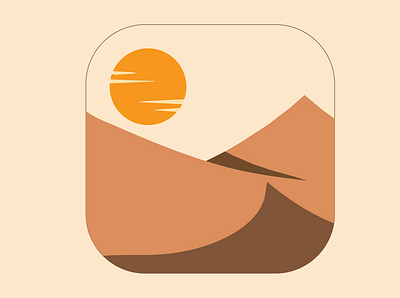 Desert at noon branding design illustration logo vector