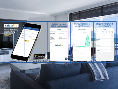 KelolaPro - Property Management System App Store Screenshots app design management mobile pms property screenshots store ui ux