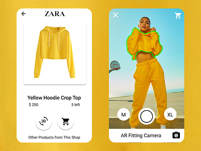 Augmented Reality Fitting Room Fashion Shop Zara ar augmented design fashion hoodie marketplace mobile reality shop ui ux zara