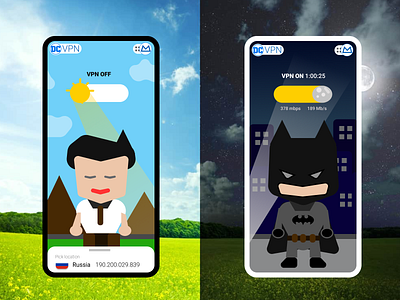 Batman VPN ui/ux design