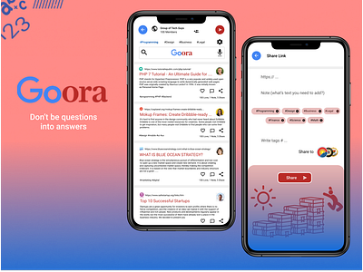 Goora (Google x Quora) Search Knowledge mobile app app design google knowledge mobile qna quora search ui ux