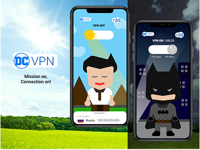 DC VPN - Batman Mobile Design app batman dc design mobile ui ux vpn