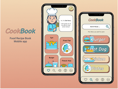 CookBook - Food Recipe Book UI UX Design Concept app cook cook book design food mobile recipe ui ux