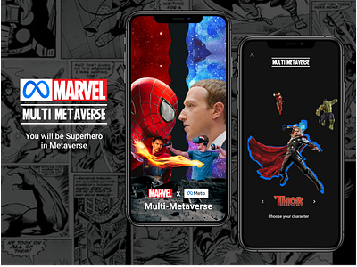 Marvel x Meta Multi-Metaverse UI UX Design App