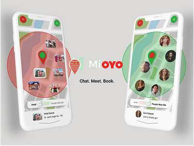 MiOyo - MiChat x Oyo ( Chat Meet Booking Hotel App) app design hotel michat mobile oyo ui ux