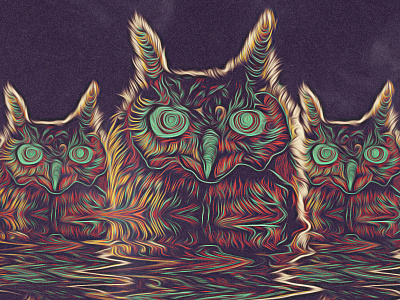 watchers of illusion line owl photoshop ps