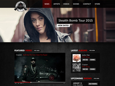 Stealthbomb Records Website design web