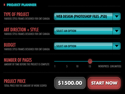 Project Planner - Quote/Form form ui webdesign